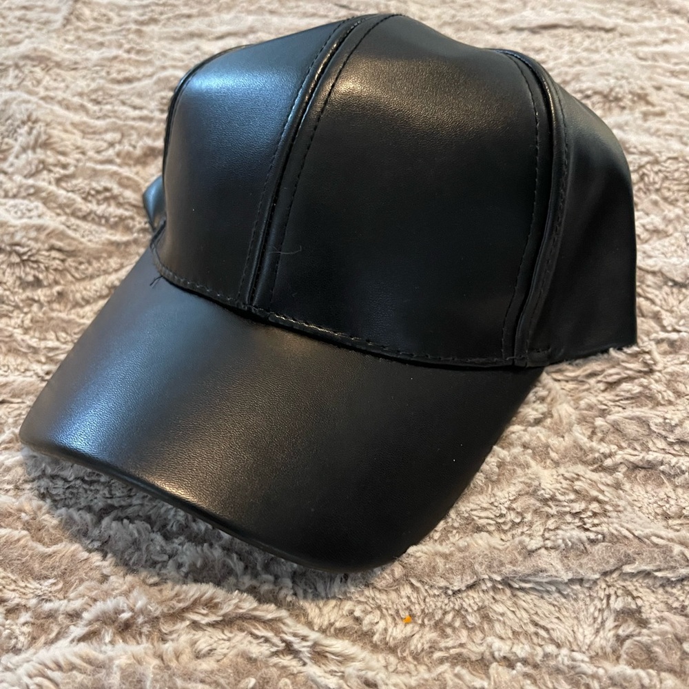 Black leather hat never worn
